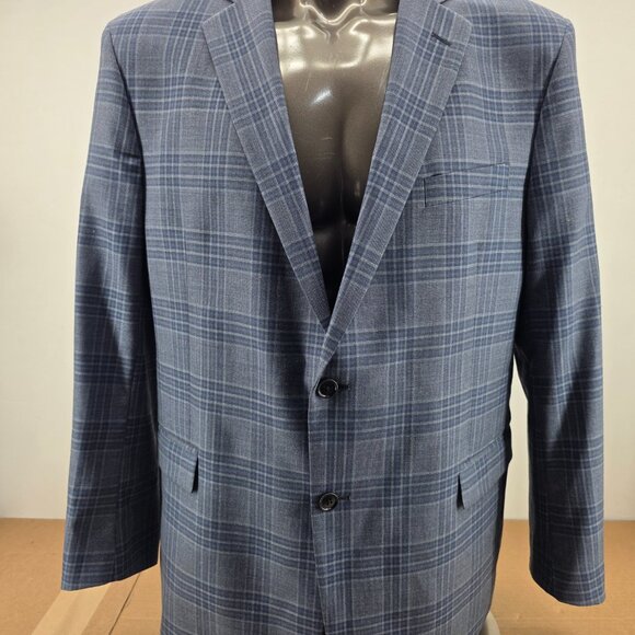 Brooks Brothers  Regent   Wool Men Sport Coat Blazer Blue Windowpane 46R - Picture 11 of 16